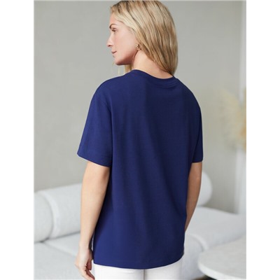 Футболка с принтом свободная эластичная из премиального хлопка