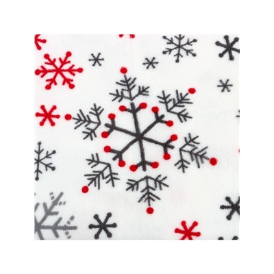 Плед с рукавами светящийся в темноте «Этель. Белые снежинки», 150×200 см, корал-флис