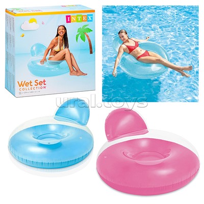 Шезлонг «Замороженный Неон» с подушкой, 137х122 см, МИКС 58889EU INTEX