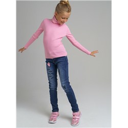 Брюки текстильные джинсовые утепленные флисом для девочек