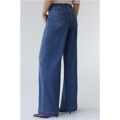 Джинсы трубы прямые с декоративной стиркой из эластичного денима VILATTE, 1230653