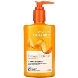 Avalon Organics, Intense Defense с витамином С, очищающее молочко, 251 мл (8,5 жидк. унции)