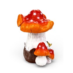 Садовая фигура «Гриб-мухомор с ежами» из полистоуна, 40×32×40 см
