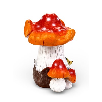 Садовая фигура «Гриб-мухомор с ежами» из полистоуна, 40×32×40 см
