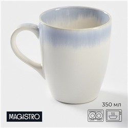 Кружка Magistro «Пэвэти», 350 мл, фарфор, белая, голубая