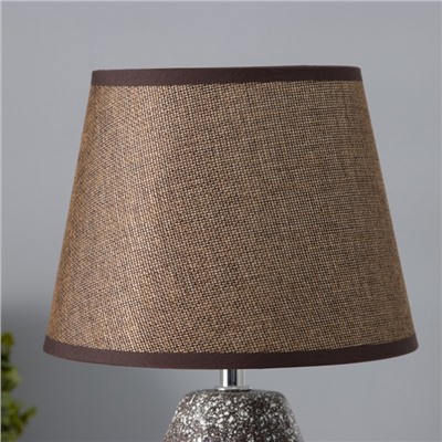 Настольная лампа с абажуром RISALUX «Виктория», 1×Е14, 40 Вт, кофейный/золото, 20×20×32 см