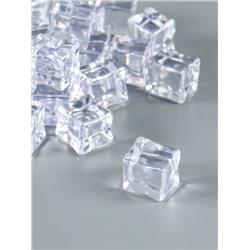 Декор искусственный лёд из пластика «Льдинка», 27 мм, набор 20 шт., 330 г, прозрачный