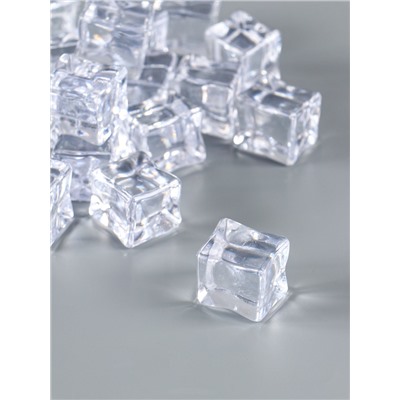 Декор искусственный лёд из пластика «Льдинка», 27 мм, набор 20 шт., 330 г, прозрачный
