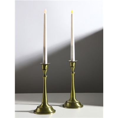Металлический подсвечник на 1 свечу «Сканди», набор 2 шт., бронза, 24.5×10×10 см