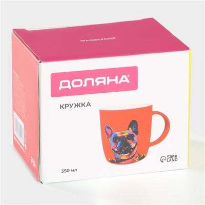 Кружка Доляна «Собачка», 350 мл, фарфор