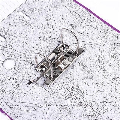 Папка с арочным механизмом "Attomex" A4 75 мм PVC разобранная, металлическая окантовка, запечатка форзаца, наварной карман с этикеткой, фиолетовая