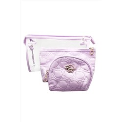 Kristaller Набор косметичек Embossing circle 3 in 1, сиреневый KRISTALLER, 1111209