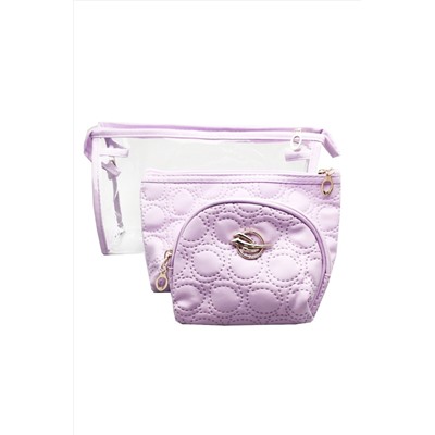 Kristaller Набор косметичек Embossing circle 3 in 1, сиреневый KRISTALLER, 1111209