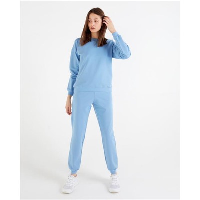 Костюм женский (свитшот, брюки) MINAKU: Casual Collection, размер 50, голубой