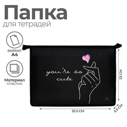 Папка для труда, А4, пластиковая, 23×32.5×5.5 см «Поцелуй»