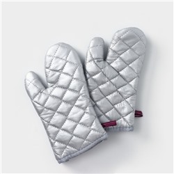 Набор прихваток Доляна «Профи», 2 шт., 30×16×2 см, серый