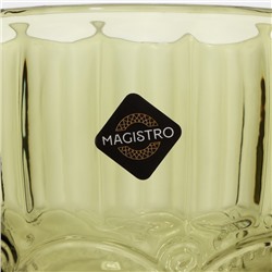 Бокалы для вина Magistro «Ла-Манш», 250 мл, 8×15.5 см, стекло, набор 2 шт., зелёные