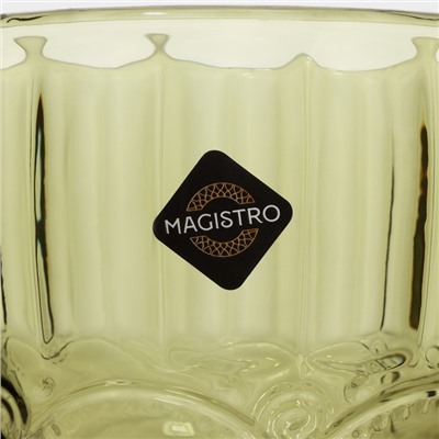 Бокалы для вина Magistro «Ла-Манш», 250 мл, 8×15.5 см, стекло, набор 2 шт., зелёные