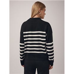 Вязаные джемперы CONTE Джемпер-поло объемного силуэта из пряжи с шерстью LDK 2390