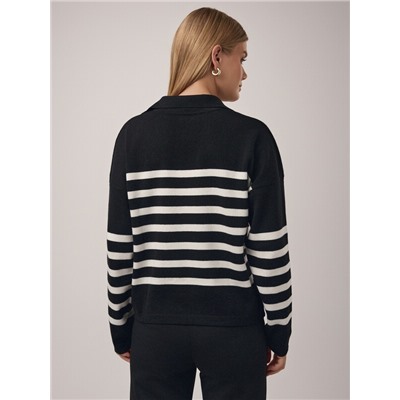 Вязаные джемперы CONTE Джемпер-поло объемного силуэта из пряжи с шерстью LDK 2390