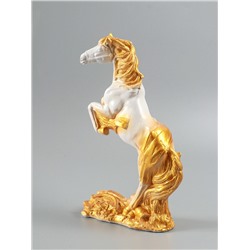 УЦЕНКА Фигура "Победоносный конь" 34х22х9 см, белый с золотом