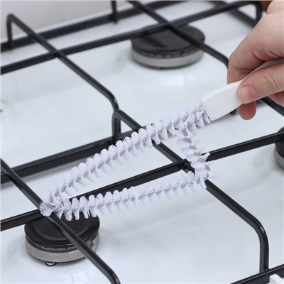 Щётка для чистки посуды и решёток-гриль Raccoon, треугольник, 24×6.5×1.5 см, белая