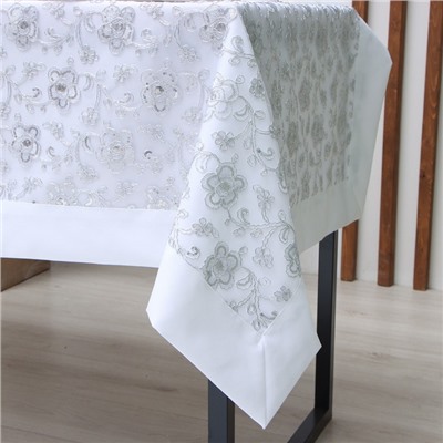 Скатерть «Этель» с пайетками, 85×85±5 см, белая