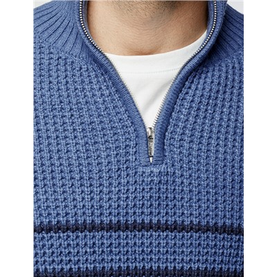 Свитер фактурной крупной вязки с металлической молнией
