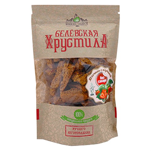 Белёвская хрустила яблочная с клубникой без сахара, 50г