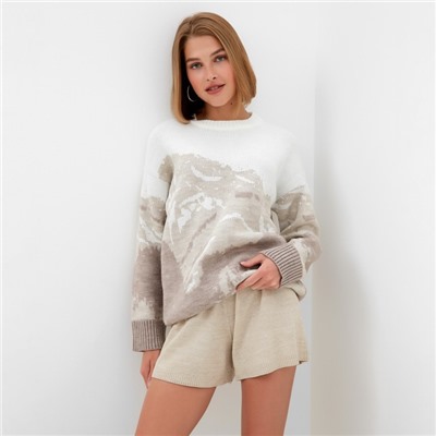 Джемпер женский MINAKU: Casual collection, бежевый, размер 50-52