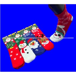 AMIGOBS носки женские НОРКА "НОВОГОДНИЕ  ПУШИСТИКИ"