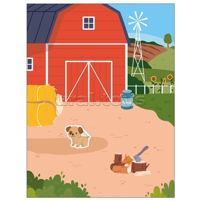 Веселые наклейки. В деревне