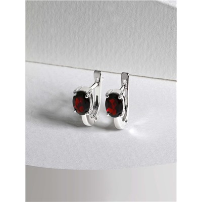 Кольцо из серебра с гранатом родированное К-0103-52-08