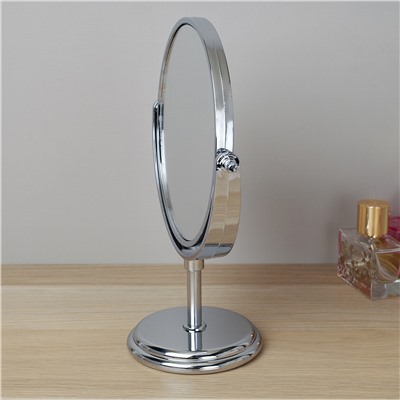 Зеркало настольное круглое двустороннее с увеличением 22 см / 580 /уп 60/d-14