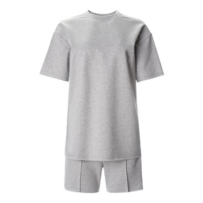 Костюм женский (футболка, шорты) MINAKU: Casual Collection, светло-серый, размер 50