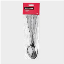 Набор столовых ложек из нержавеющей стали Доляна «Соты», длина 20 см, толщина 2 мм, 6 шт., серебристый