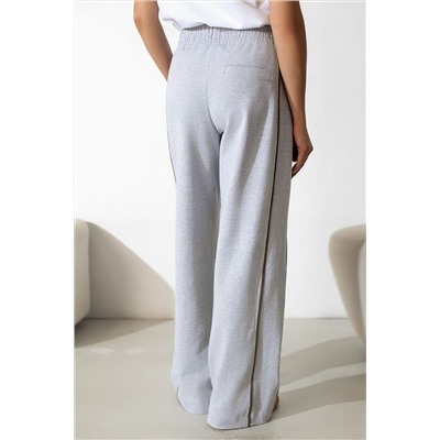 Брюки с лампасами и разрезами из эластичного футера двухнитки без начеса VILATTE, 1229910