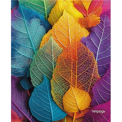 Тетрадь  40л клетка "Яркие листья" С6046-36 КТС-ПРО