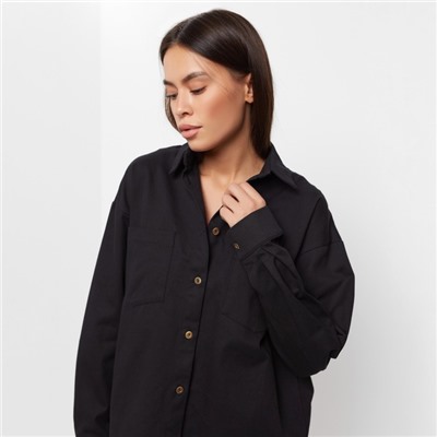 Рубашка женская джинсовая MIST: Denim, размер 48-50, чёрный