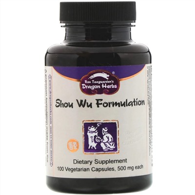 Dragon Herbs, Shou Wu Formulation, 500 mg, 100 Vegetarian Capsules