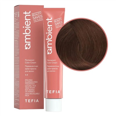 TEFIA  Ambient 7.83 Перманентная крем-краска для волос / Блондин коричнево-золотистый, 60 мл 22221