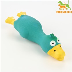 Игрушка пищащая для собак из латекса «Утка», 17 см, синяя
