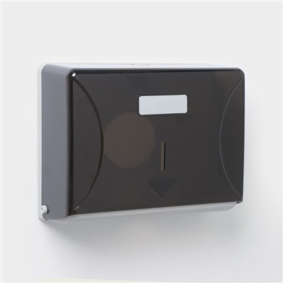 Диспенсер бумажных полотенец в листах, пластиковый, 27×20×10 см, серый