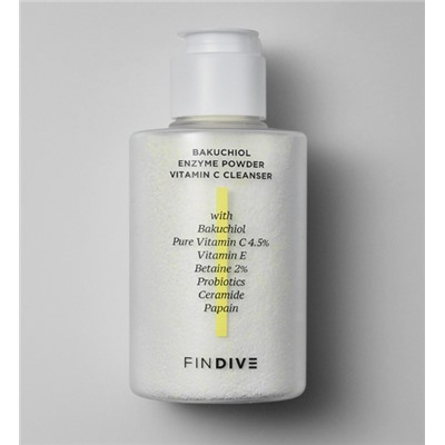FINDIVE Энзимная пудра с витамином С Bakuchiol Enzyme Powder Vitamin C Cleanser