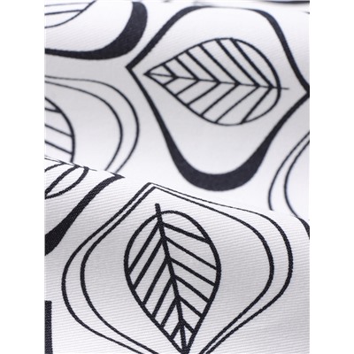 Дорожка на стол Этель Leaves 40×149 см, 100% хлопок, саржа 190 г/м², белая/чёрная