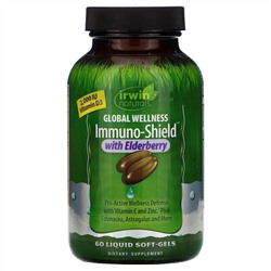 Irwin Naturals, Global Wellness Immuno-shield with Elderberry, 60 Liquid Soft-Gels