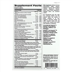 California Gold Nutrition, Ultamins, мультивитаминный комплекс для женщин с коэнзимом Q10, грибами, ферментами, овощами и ягодами, 60 растительных капсул
