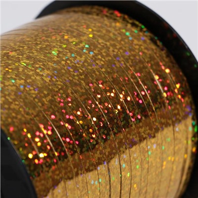 Лента упаковочная для декора, подарков и шаров, металлизированная, золотая, 5 мм × 225 м