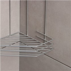 Полка для ванной угловая 2-х ярусная, 20,5×20,5×31,5 см, хром