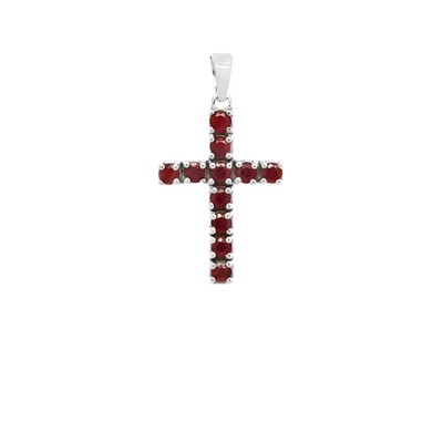Подвеска из серебра рубин корунд, Мини